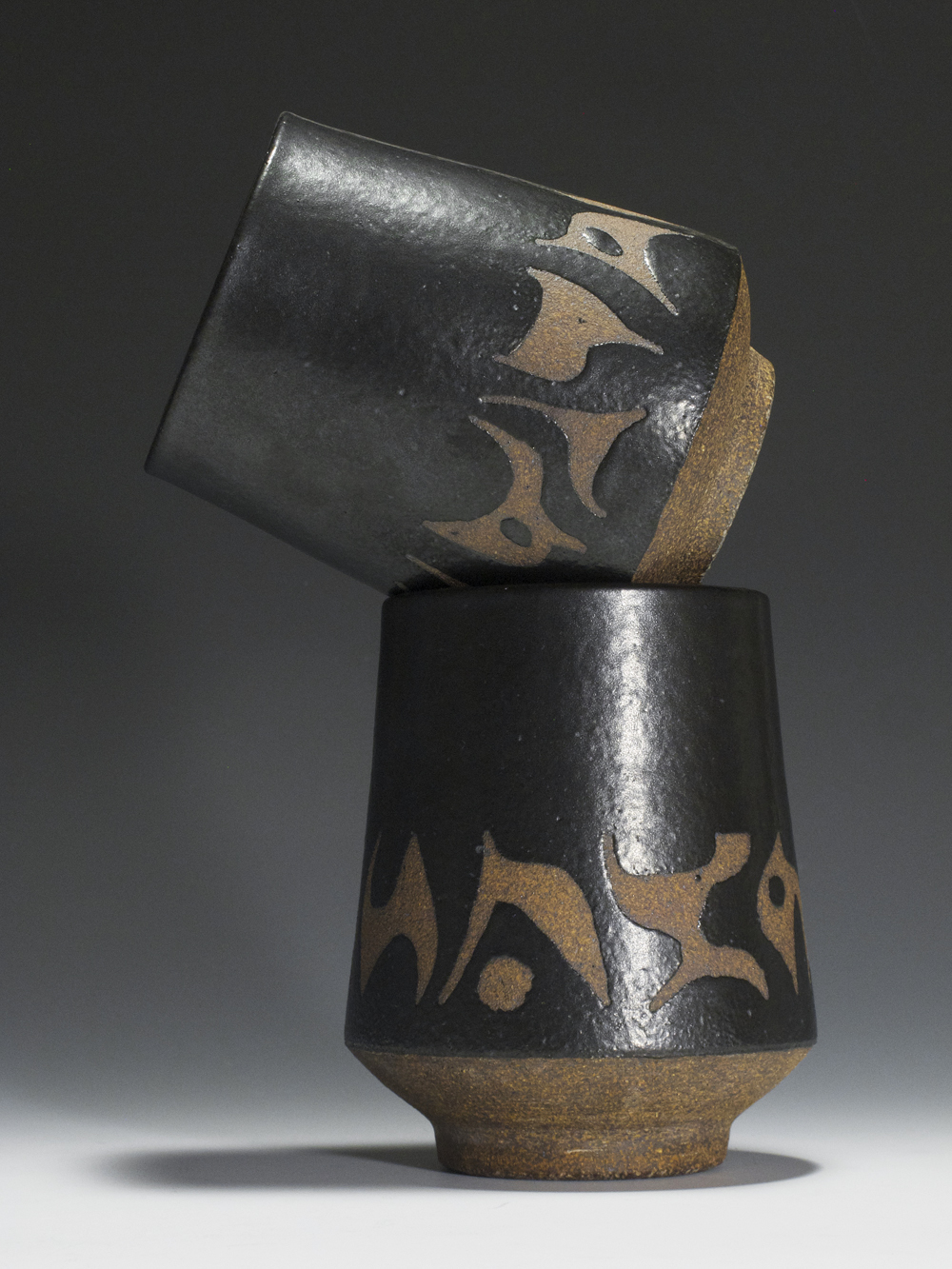 Abstract modernist tea cups