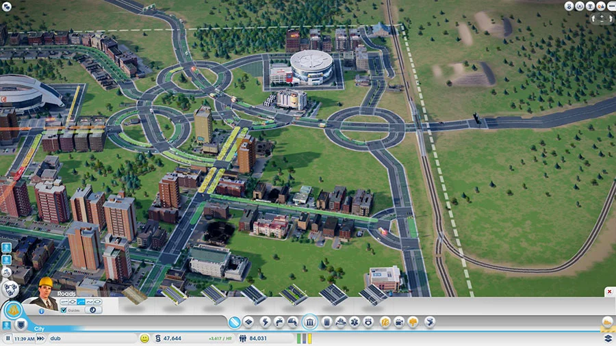 Map overlays and data layers provide complex data to the player in easy to read visual presentations. This is essential for understanding and managing cities at the scale and depth of simulation that we were working with.