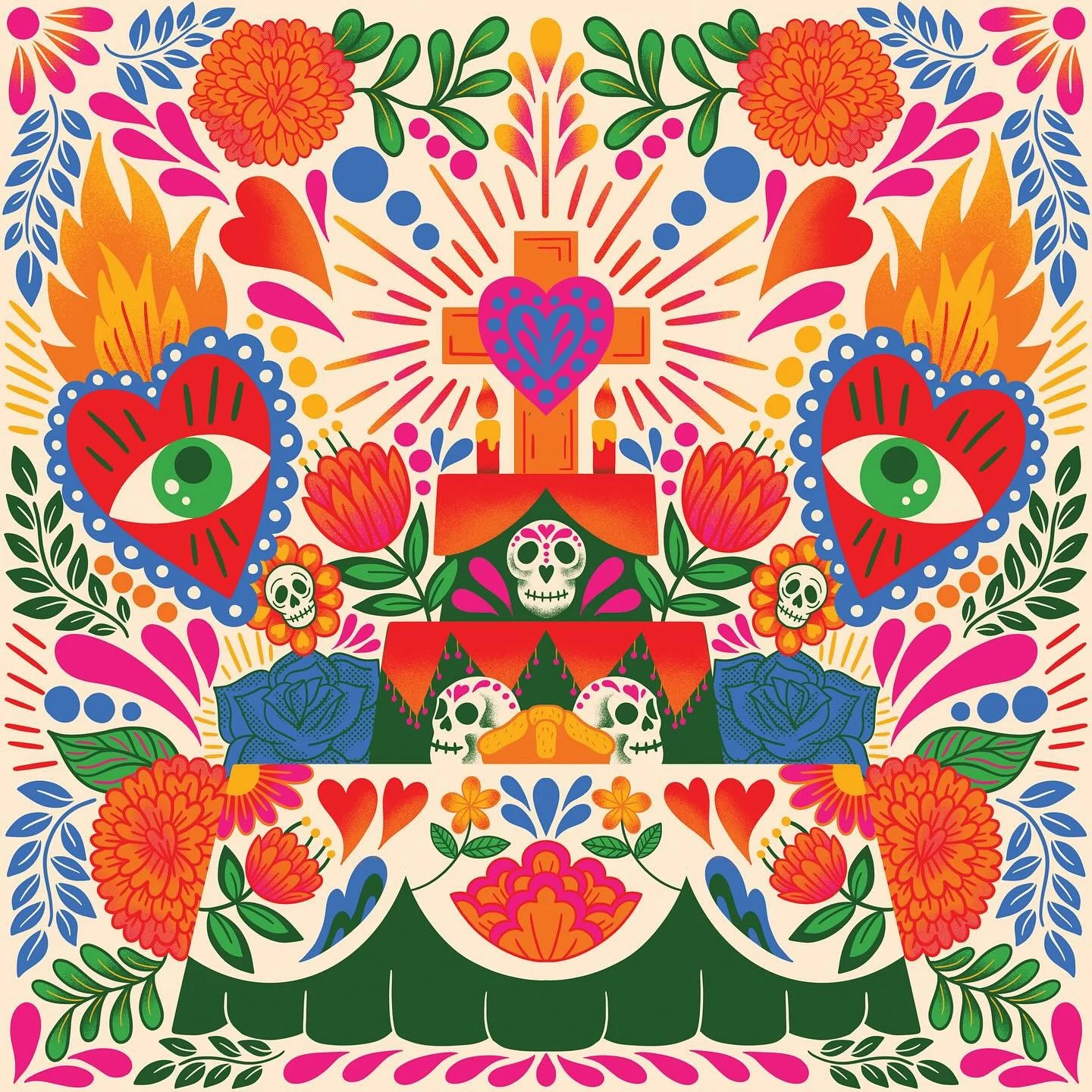 I&rsquo;m beyond excited to have had the opportunity to create an illustration for @lushcosmetics 🥰 Here is the knot wrap in full swing. Go find it at your local Lush Shop or in their online store ❤️☀️❤️

#diademuertos #lushcosmeticspics #illustrati