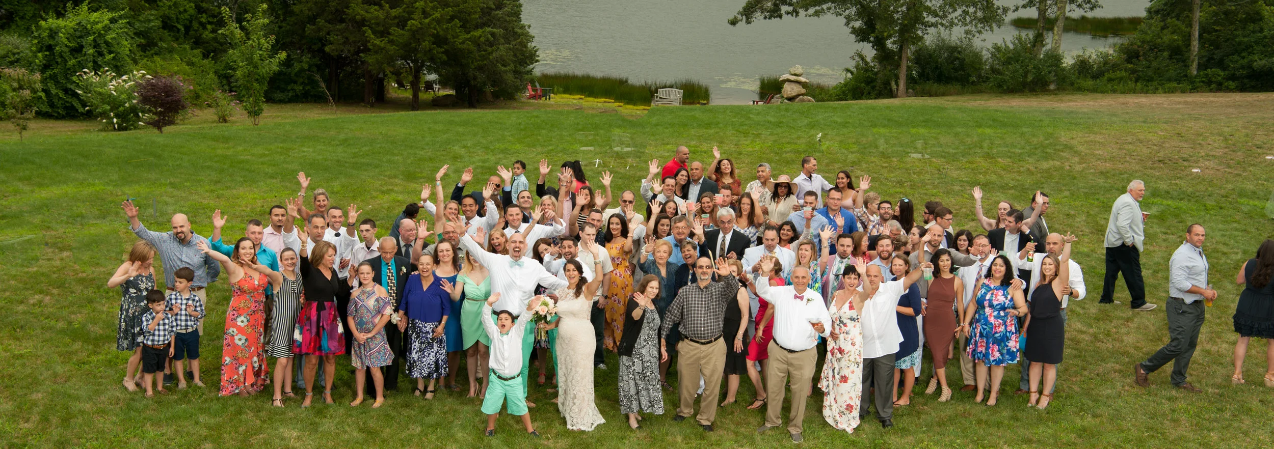 Balcony view of the wedding guests!