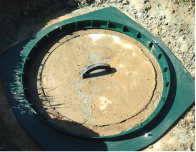 Bolt down ring that is attached to your cement lid