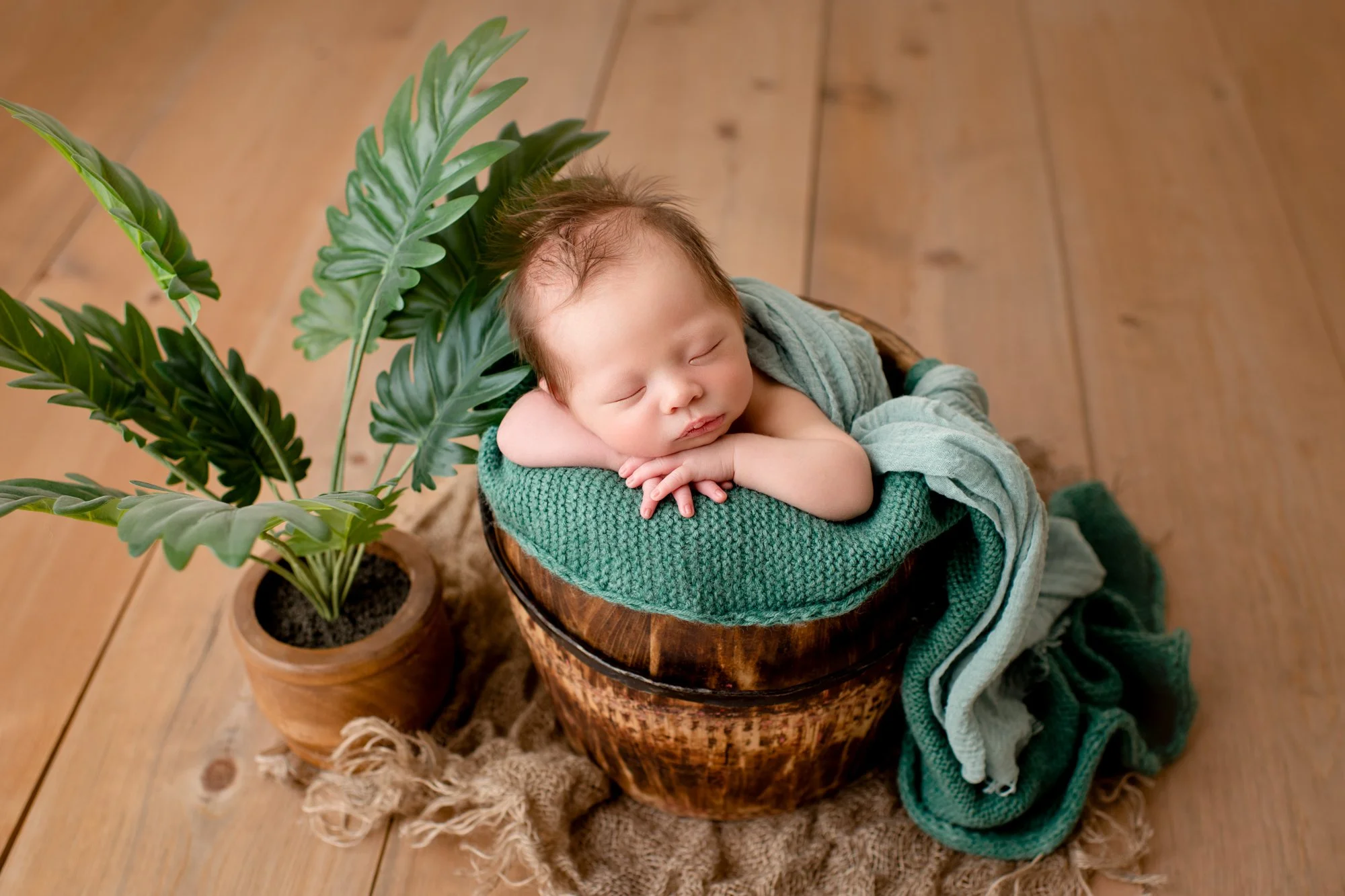 newborn baby is sleaping peacefully