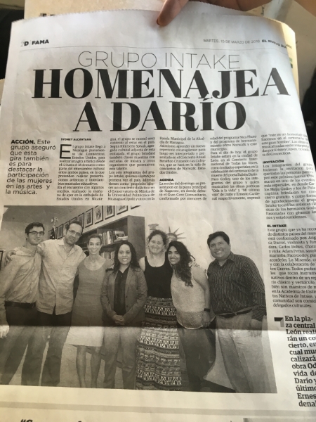 Featured in Nicaragua's main paper.