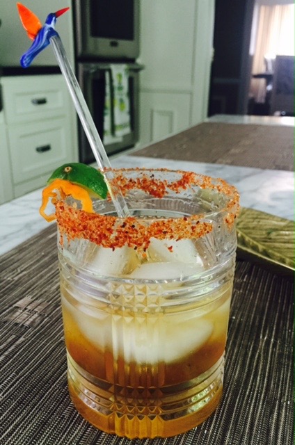 You can use Tajin to make a spicy rim for a margarita, instead of using salt. El BUHO MEZCAL, Fresh Agave and Lime Juice Salute!
