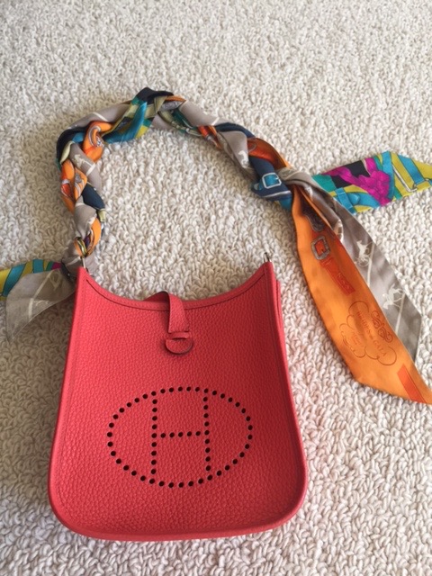 hermes twilly scarf on bag