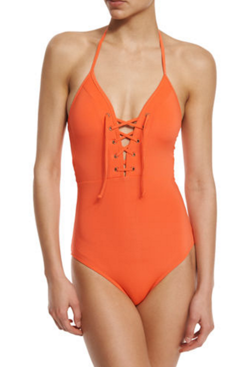 Jets by Jessika Allen -- Playful yet sophisticated, this bathing suit comes in black, blue, and orange, and is sophisticated, yet chic. It can also double up as as bodysuit!