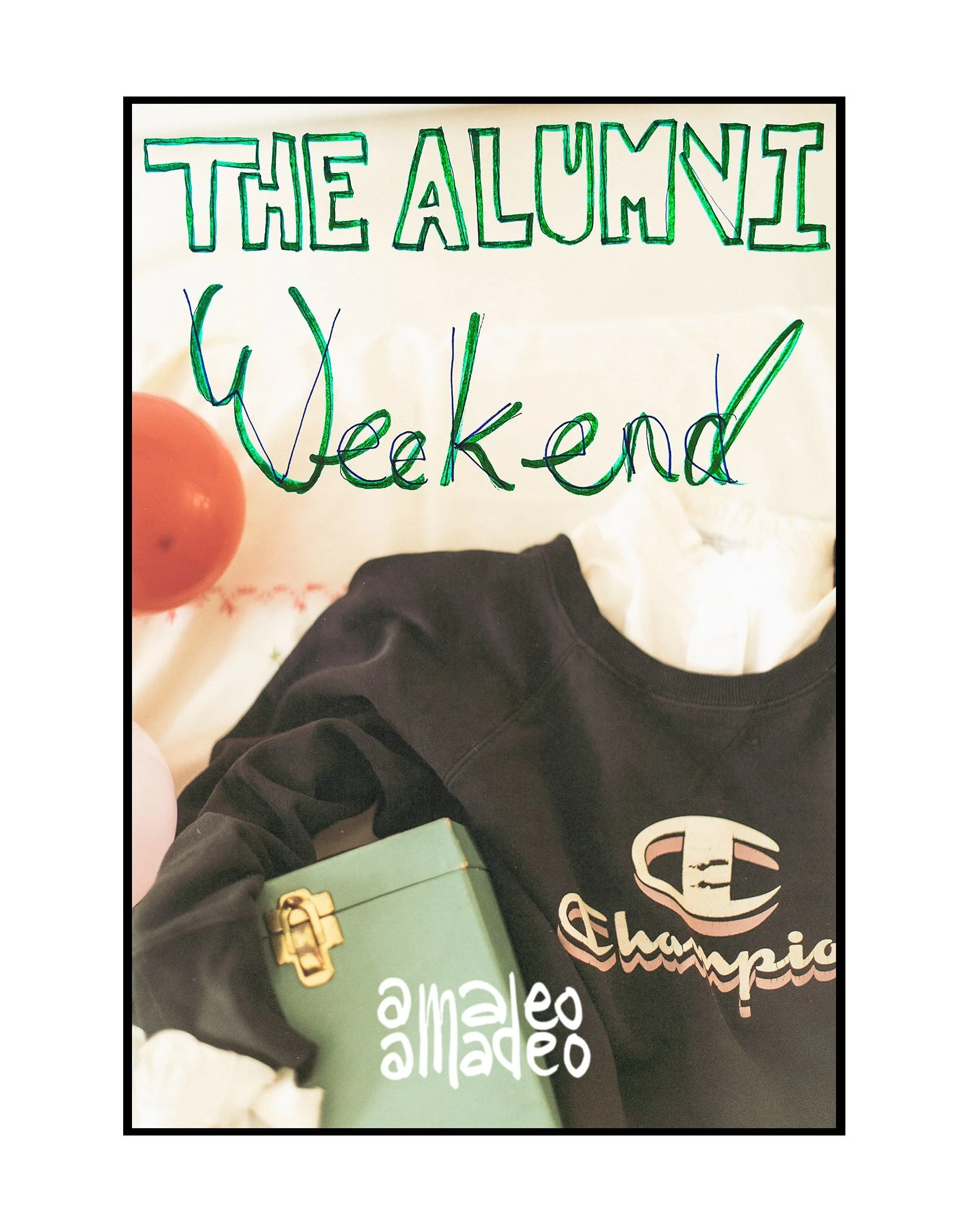 THE ALUMNI WEEKEND
a new edit by amadeo amadeo
They returned to campus wearing what the family left behind: old jerseys, debate shirts, ruffled blouses, faded denim and the soft evidence of several generations sharing one closet.
A grandchild dressed