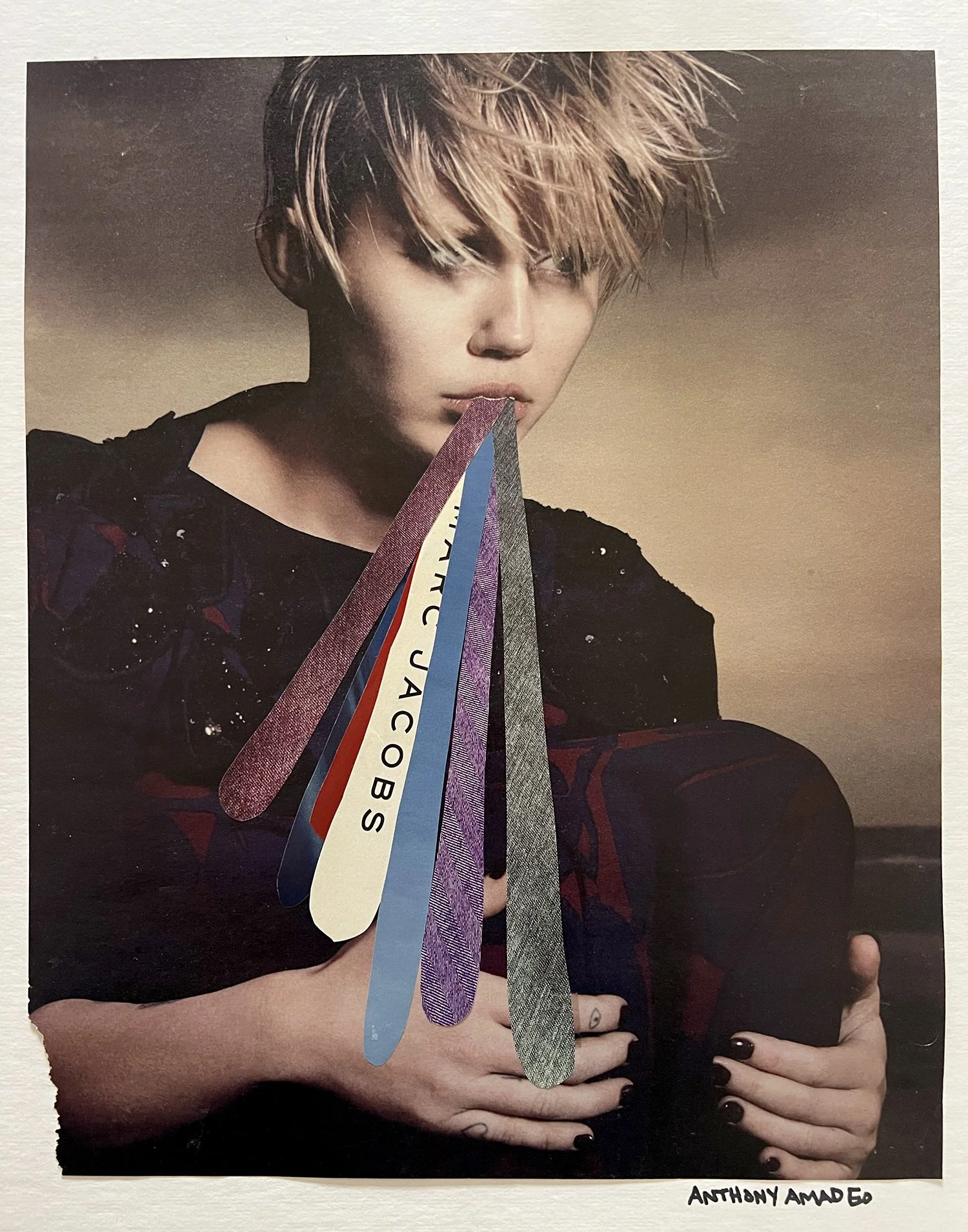 Vomit Collage Miley (magazine scraps)