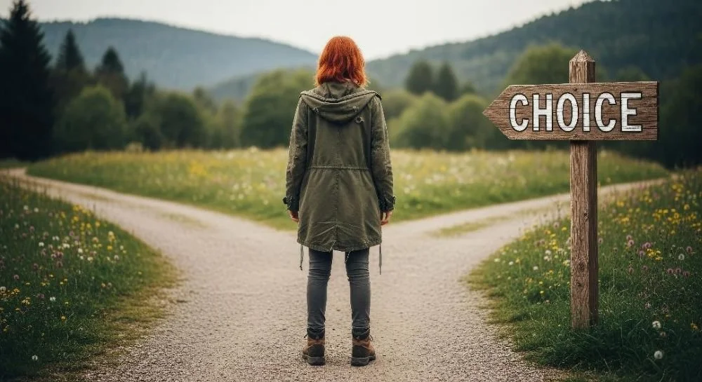 Image of person at a forked path