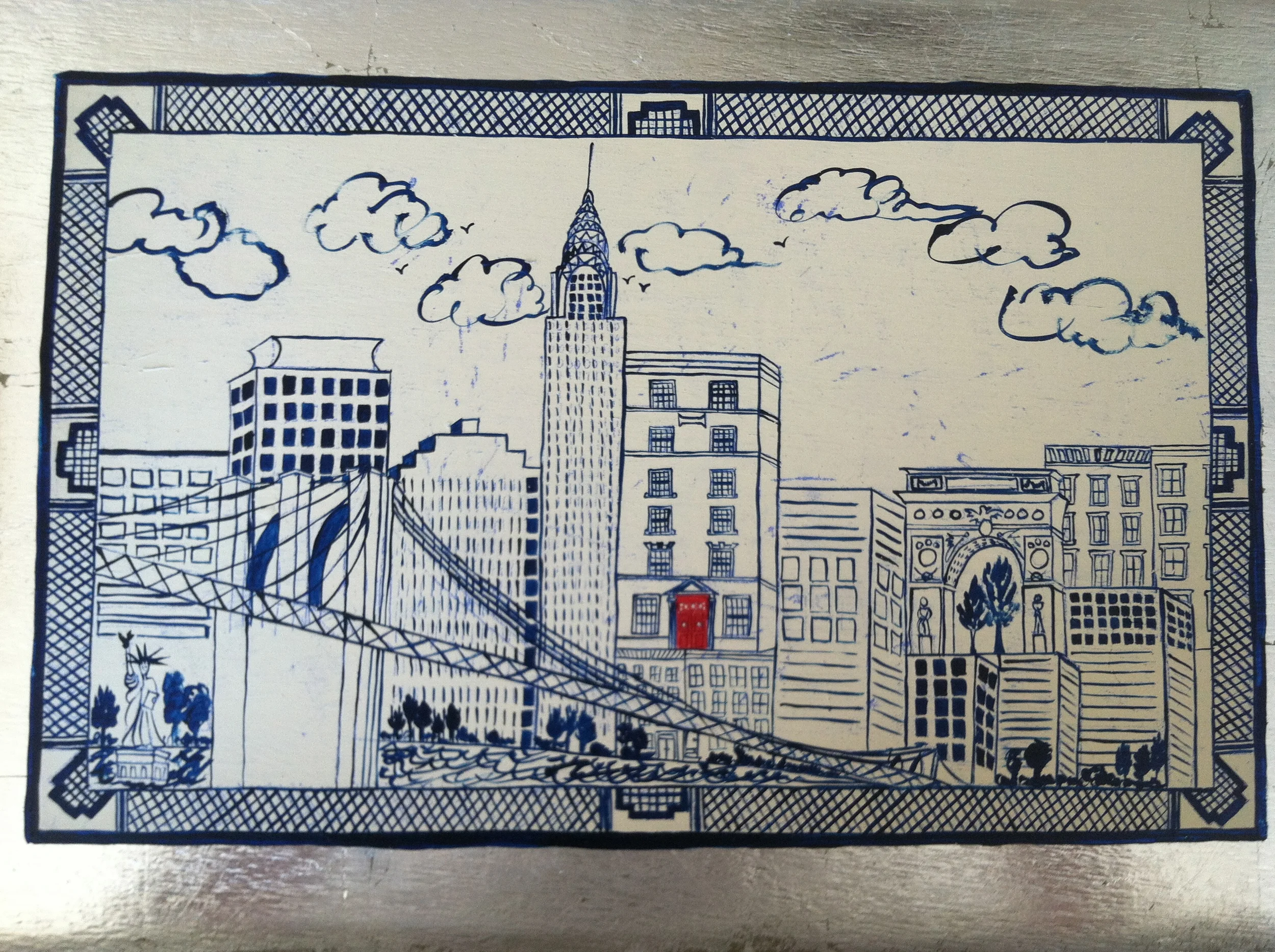 new york city tray