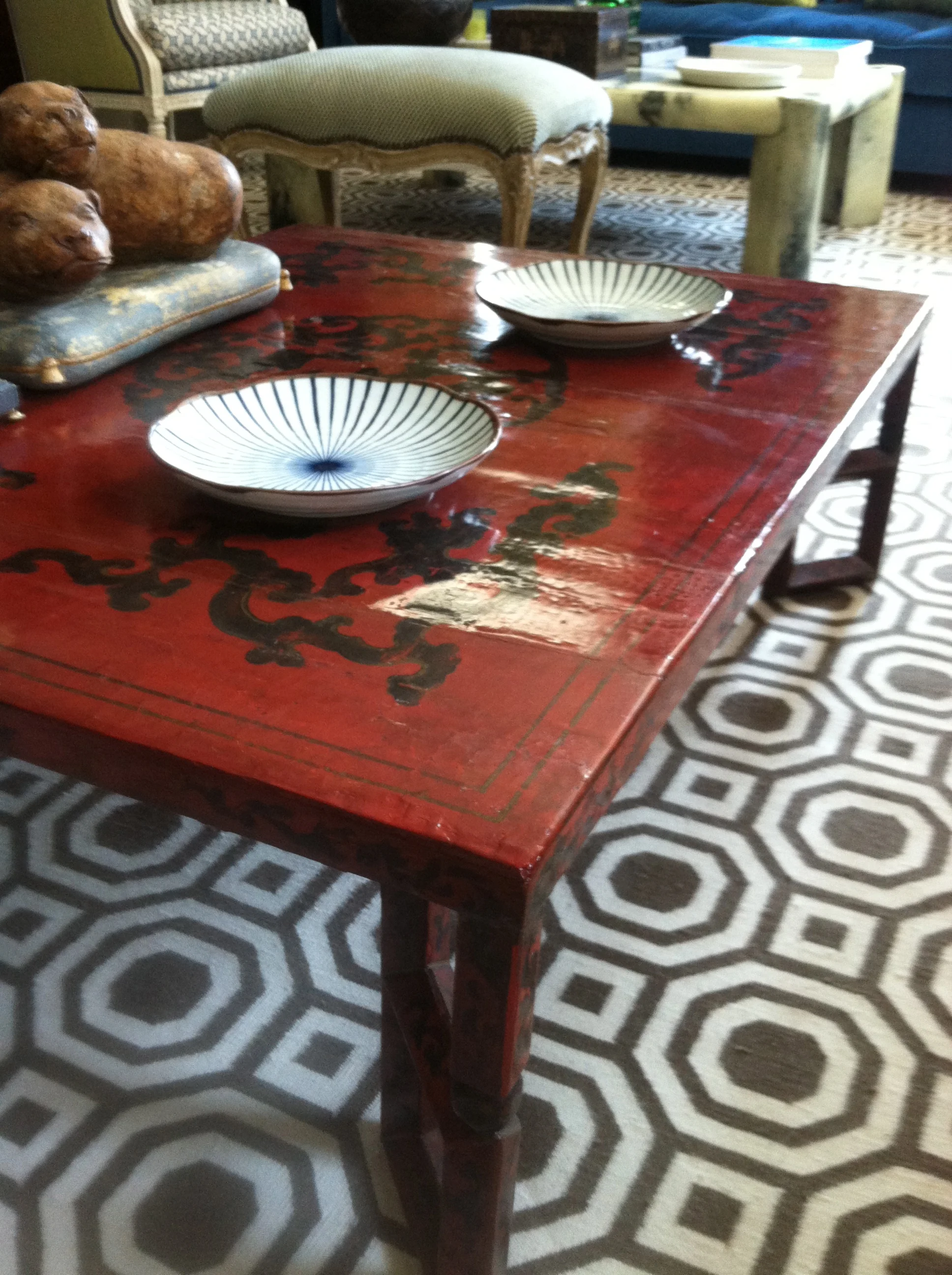 lacquer low table after restoration