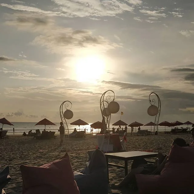 #sunset in #seminyak - life isn't too bad! #holiday #Bali #exploringBali #worldtraveler #beach #nofilter #thegoodlife