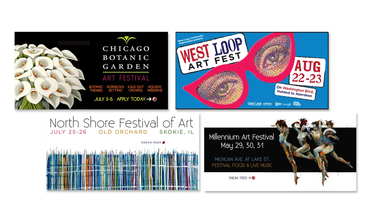 Client: Amdur Productions / Hundreds of festivals, hundreds of digital marketing pieces