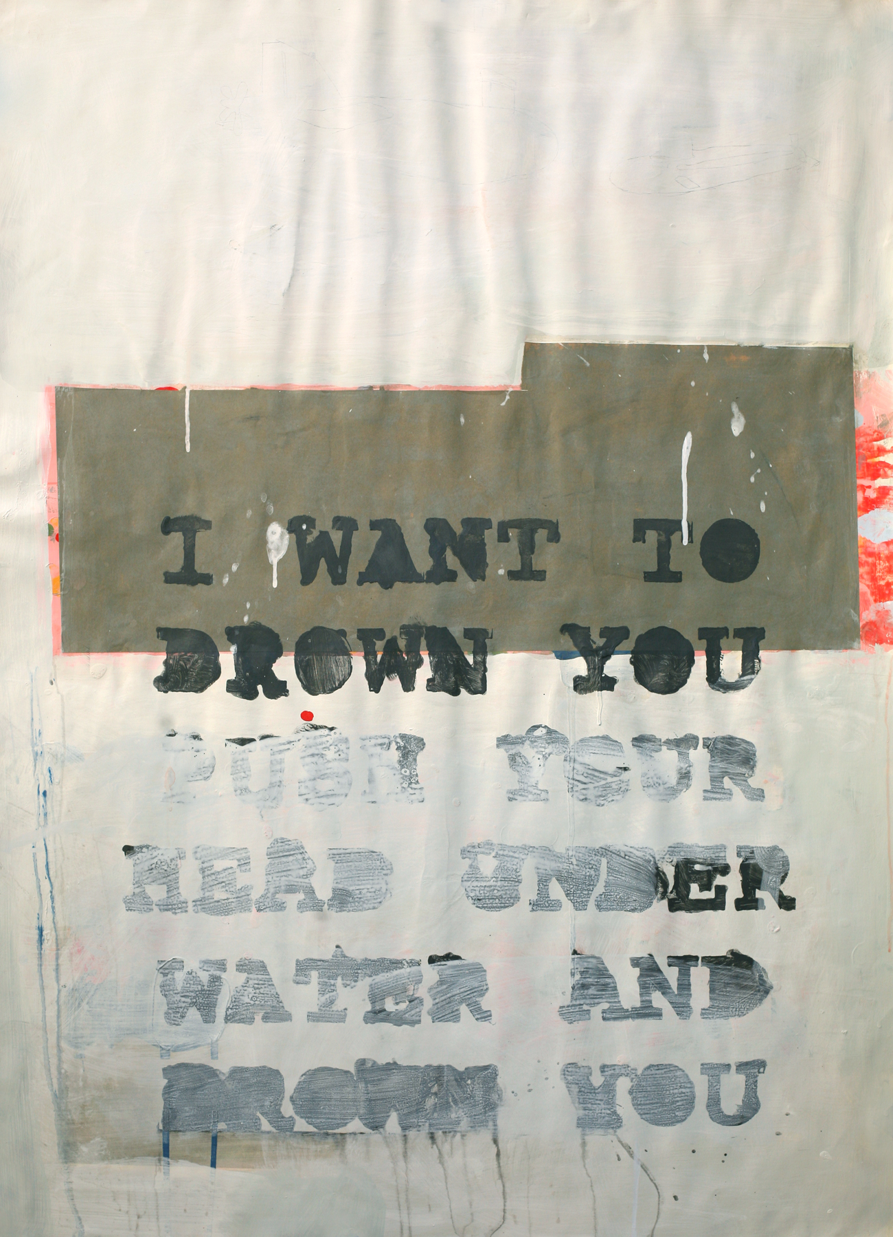 Drown You, acrylic on paper on board, 34" x 48", 2010-2014