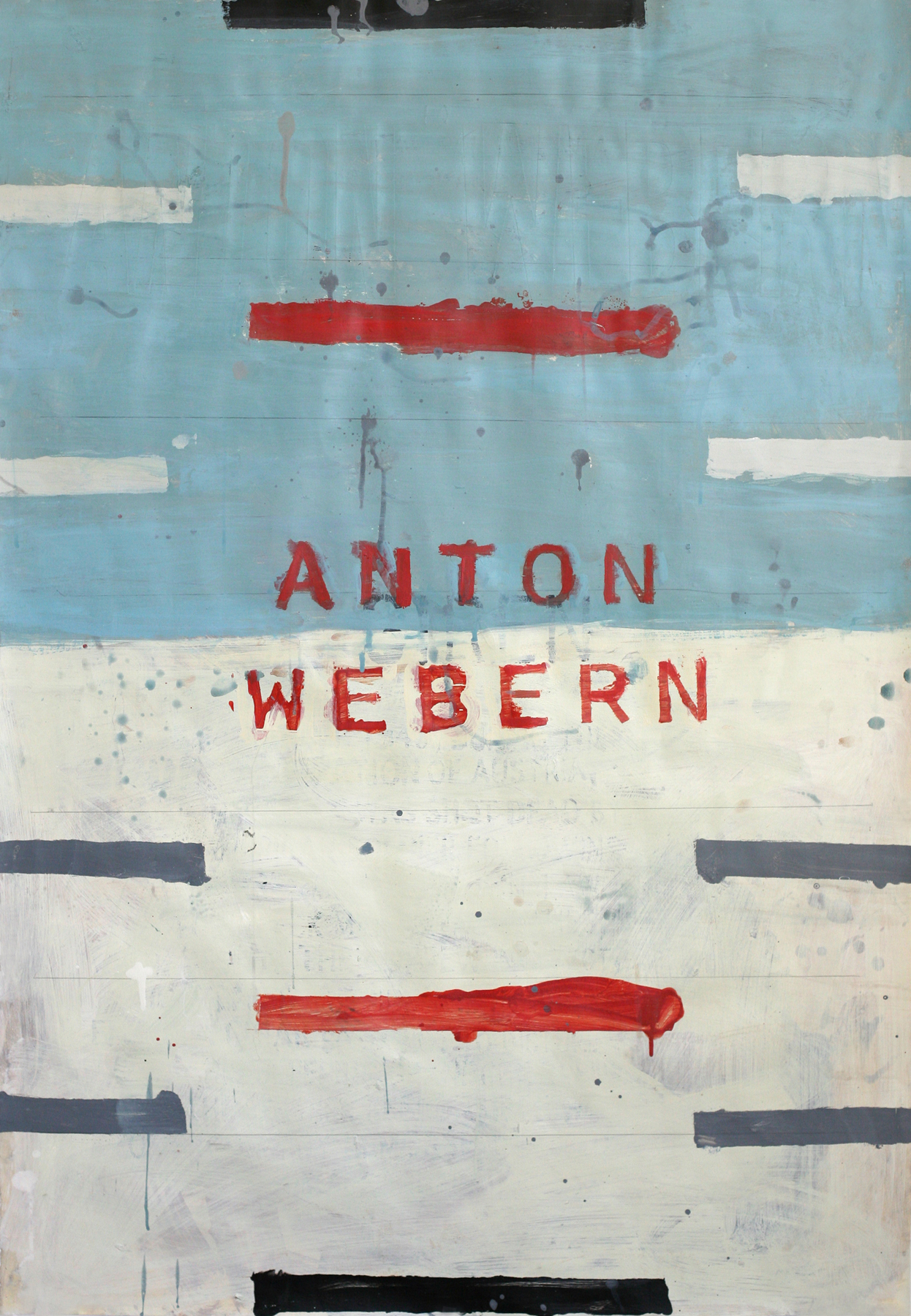 Anton Webern, acrylic and paste on paper on board, 48" x 34" (private collection)