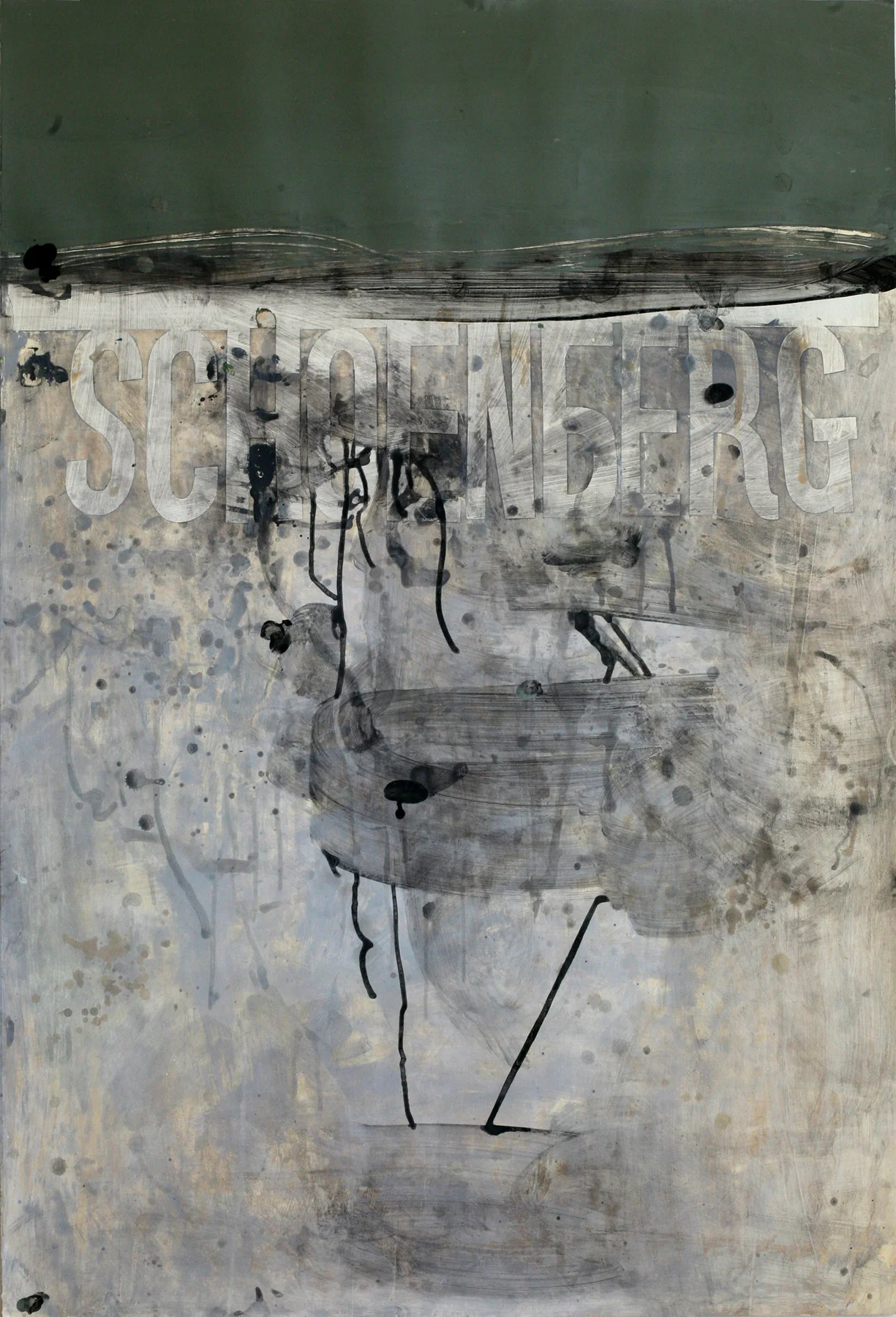 Arnold Schoenberg, acrylic and paste on paper on board, 48" x 34"