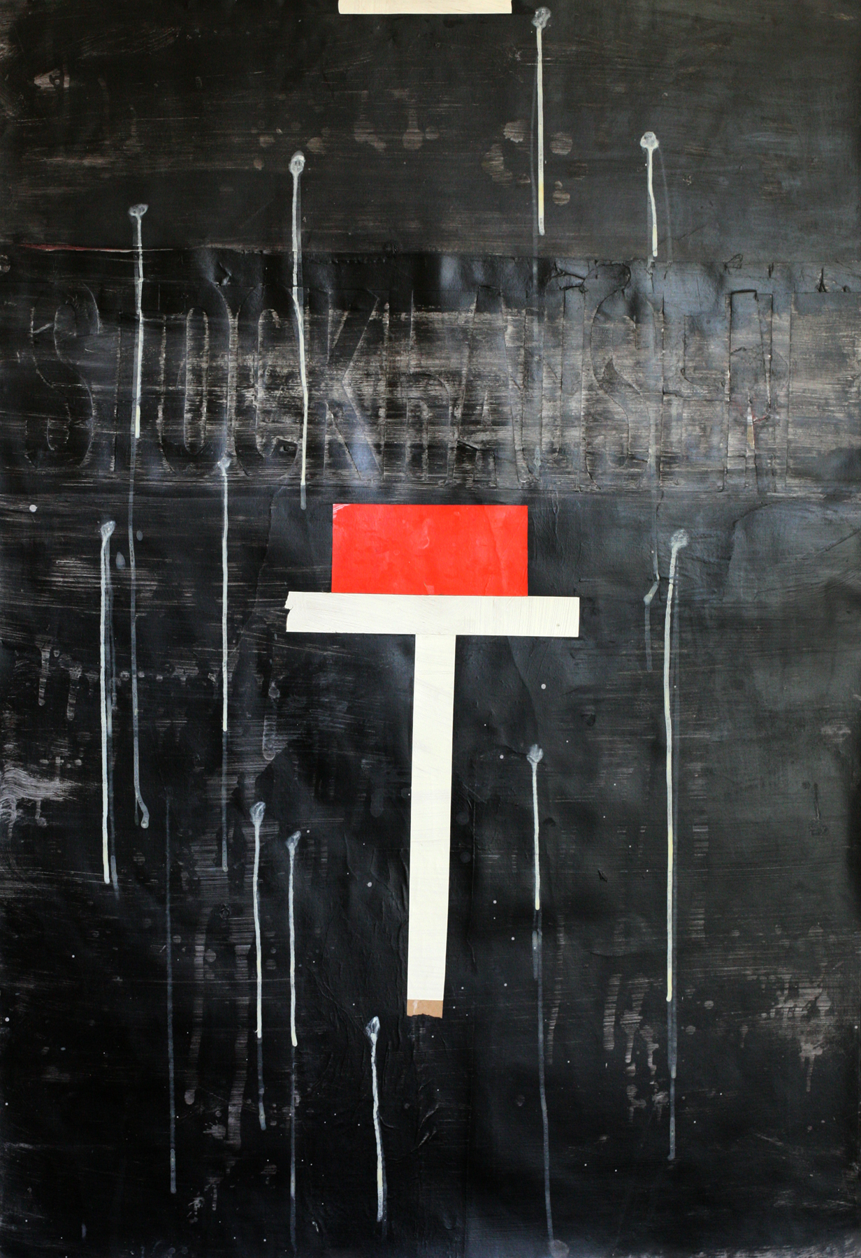 Karlheinz Stockhausen, acrylic and paste on paper on board, 48" x 34"