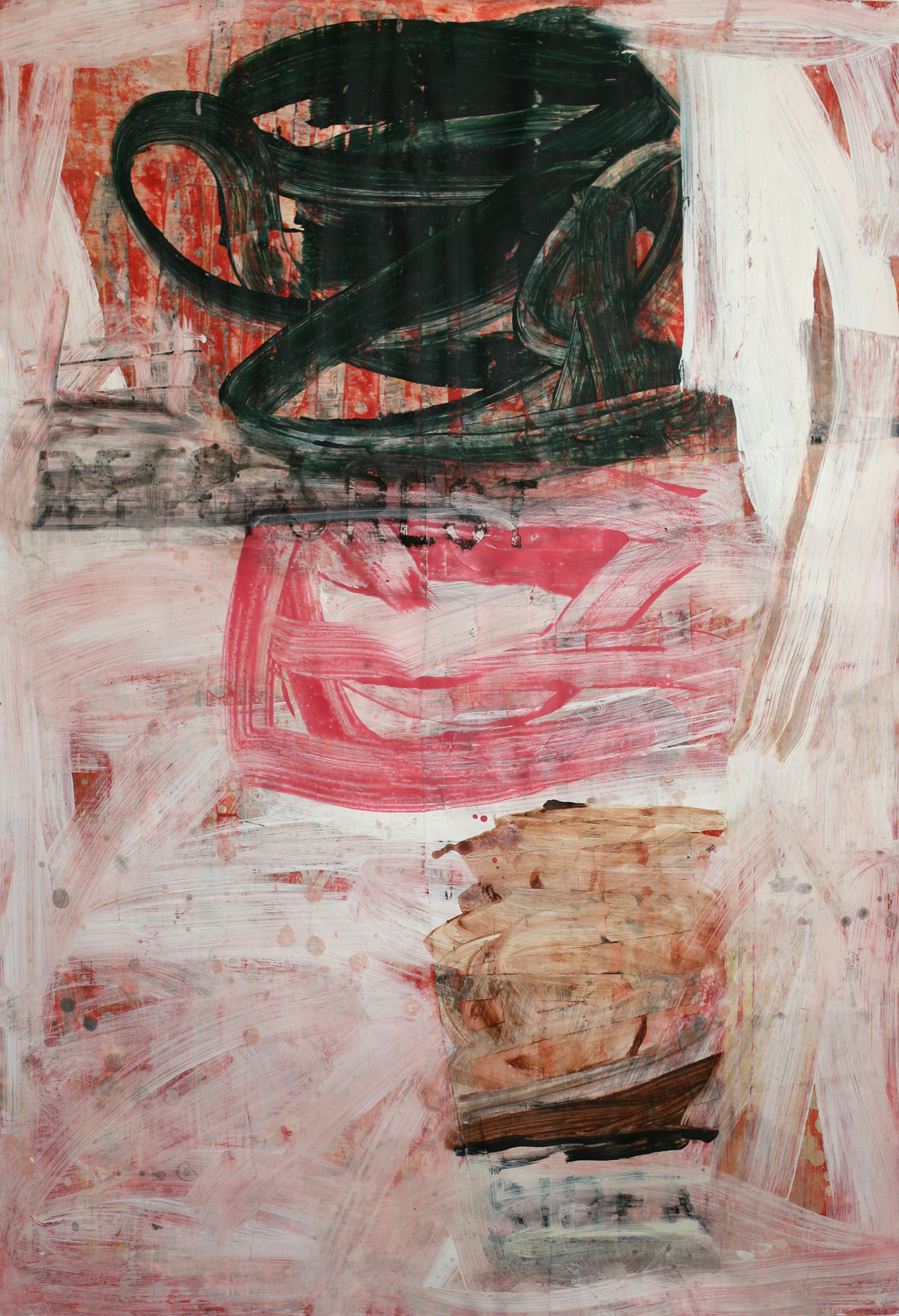 Louis Andriessen, acrylic and paste on paper on board, 48" x 34"