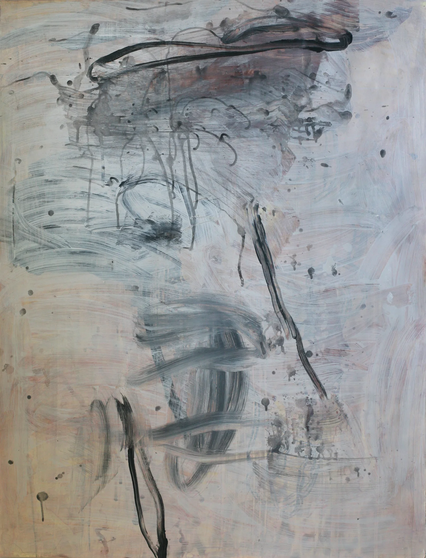 Milarepa 01, acrylic and paste on paper on board, 50" x 38" (private collection)