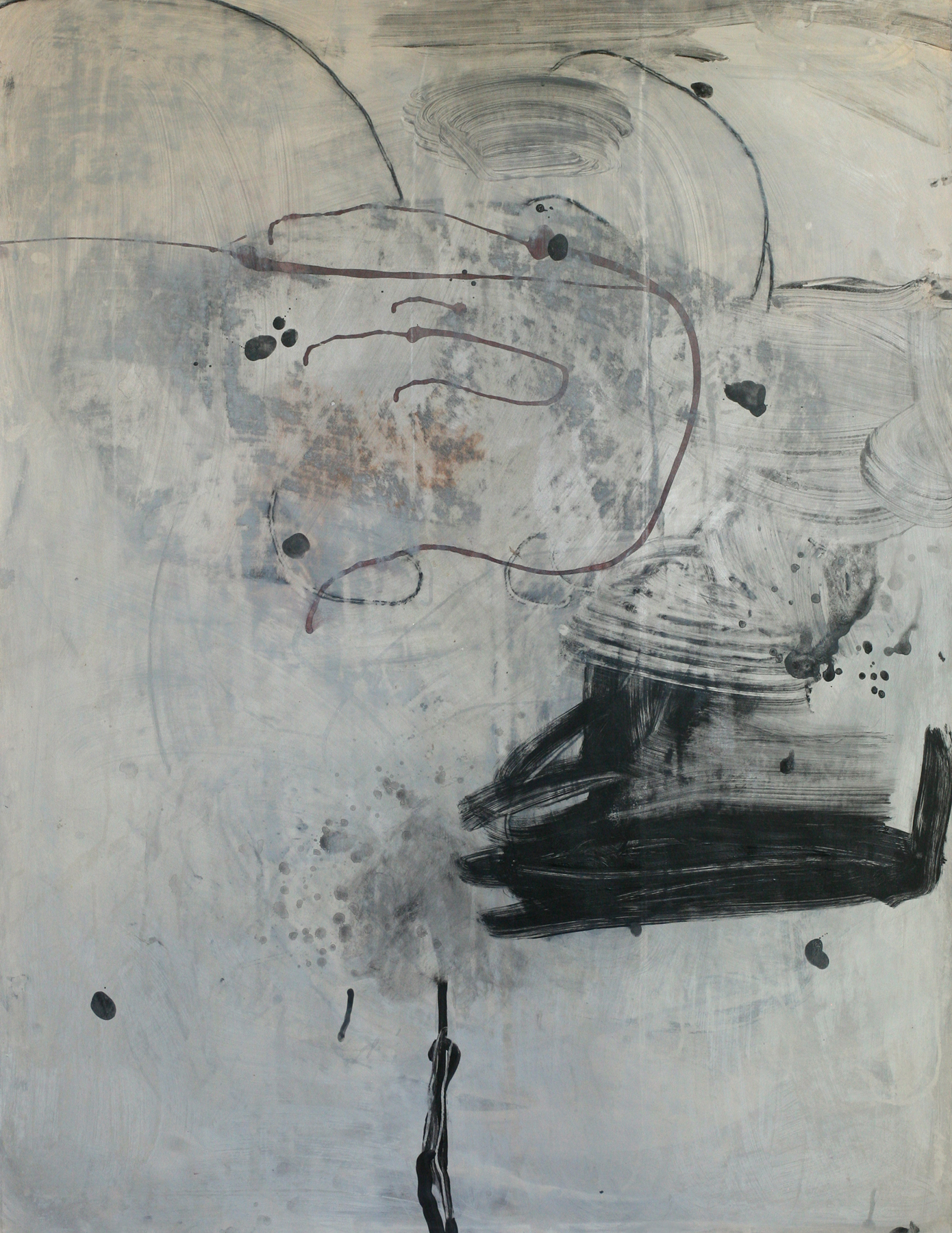Milarepa 03, acrylic and paste on paper on board, 50" x 38"