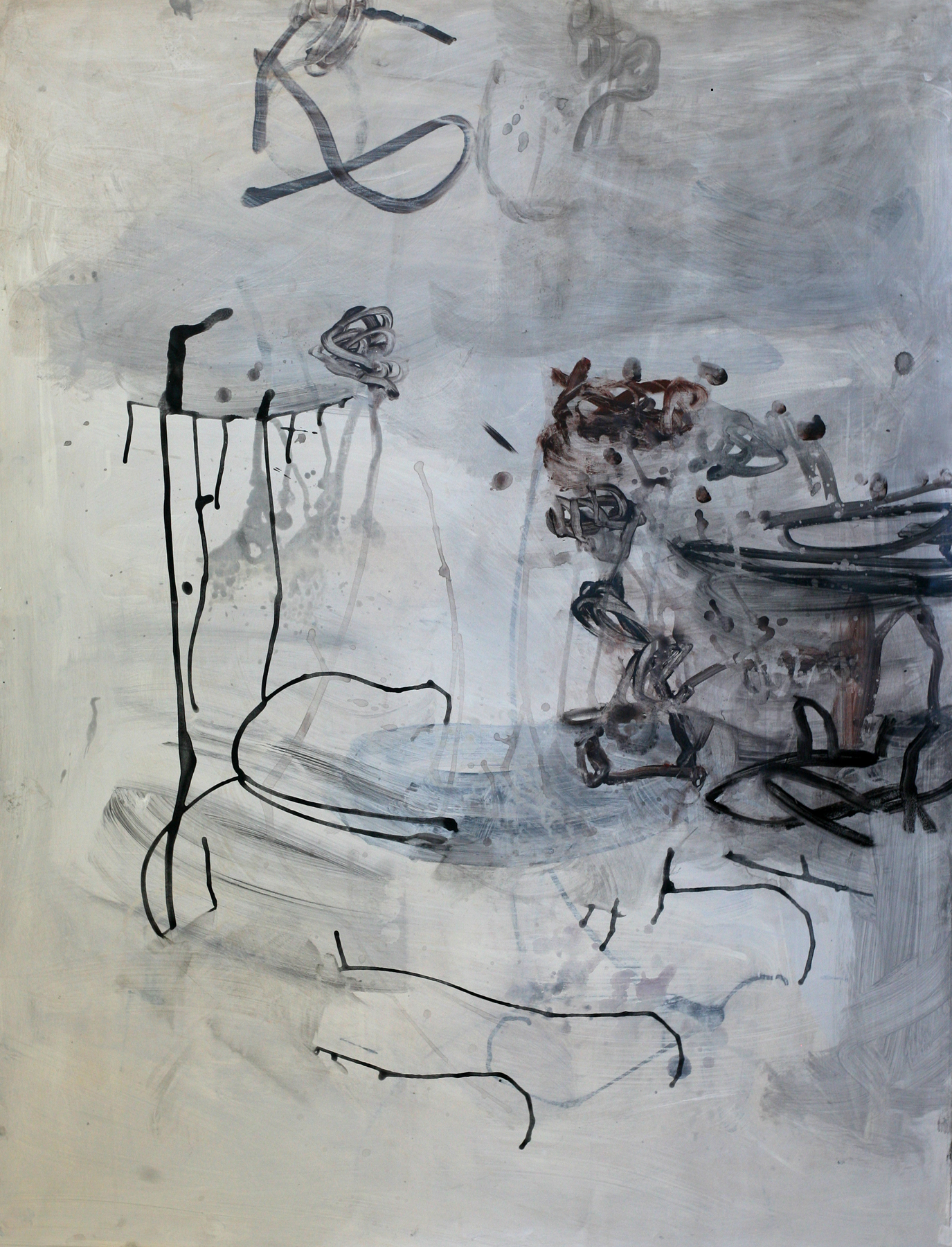 Milarepa 04, acrylic and paste on paper on board, 50" x 38" (private collection)