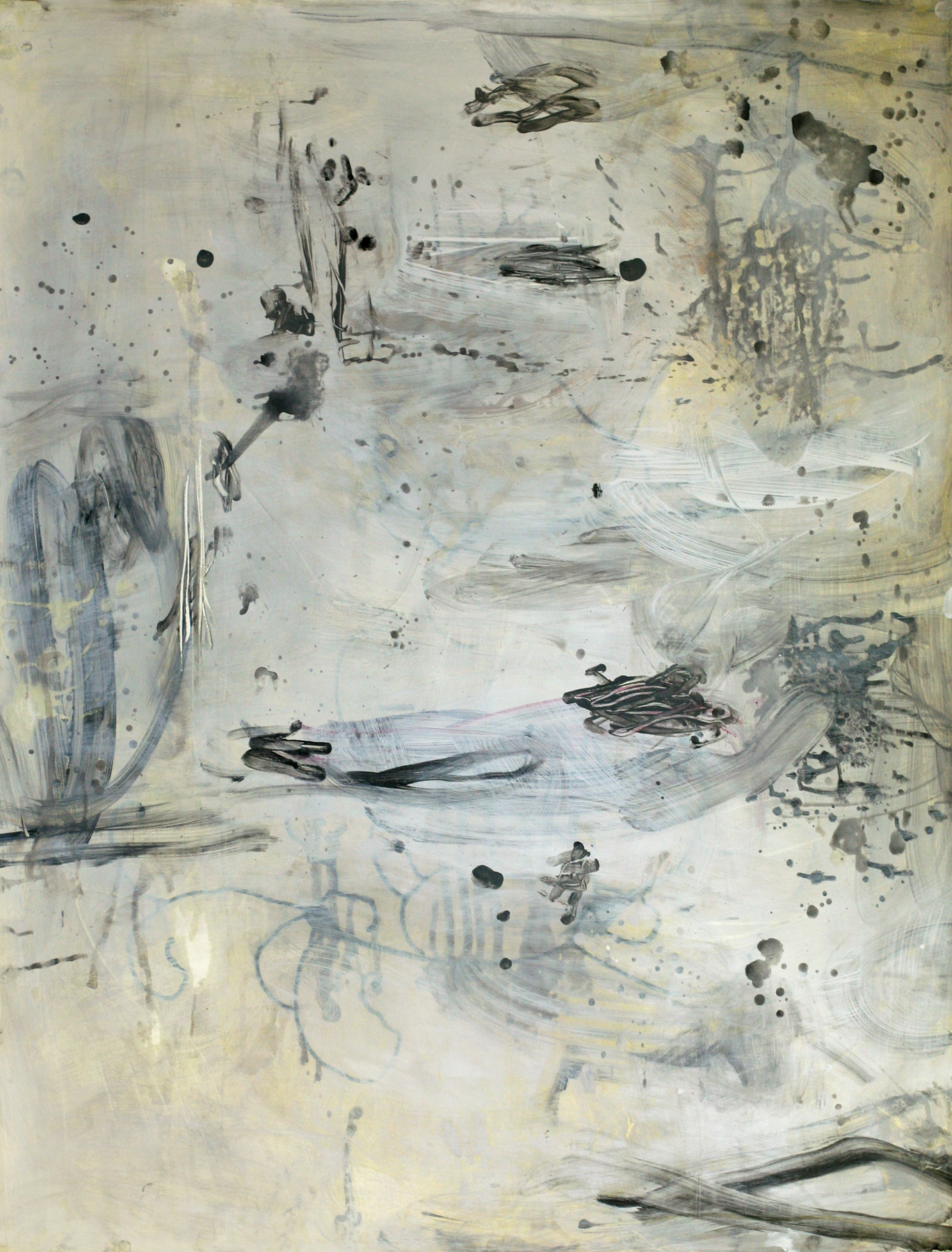 Milarepa 07, acrylic and paste on paper on board, 50" x 38" (private collection)