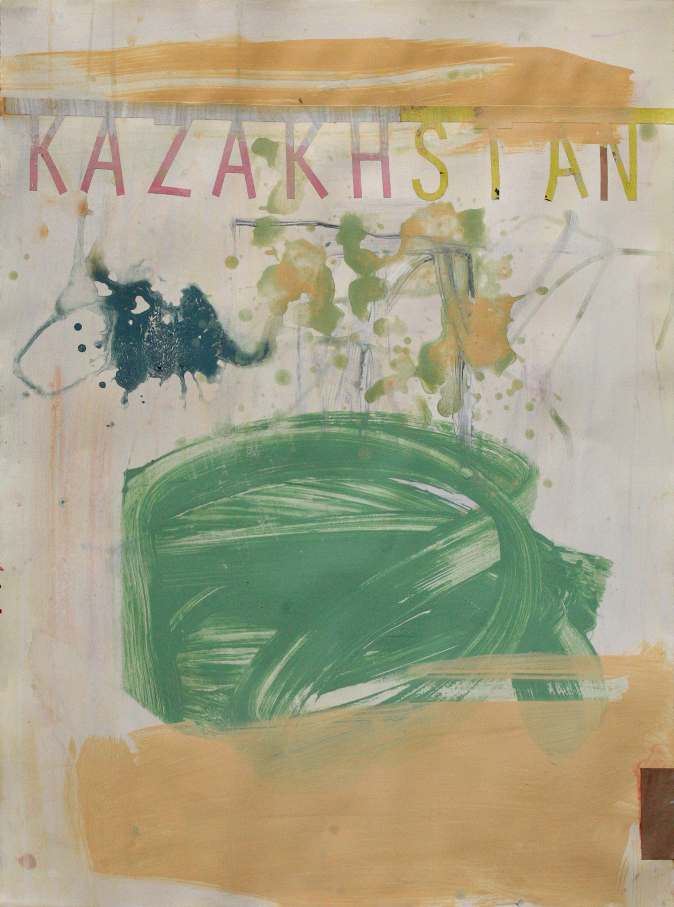 Kazakhstan, acrylic on paper on board, 30" x 22"