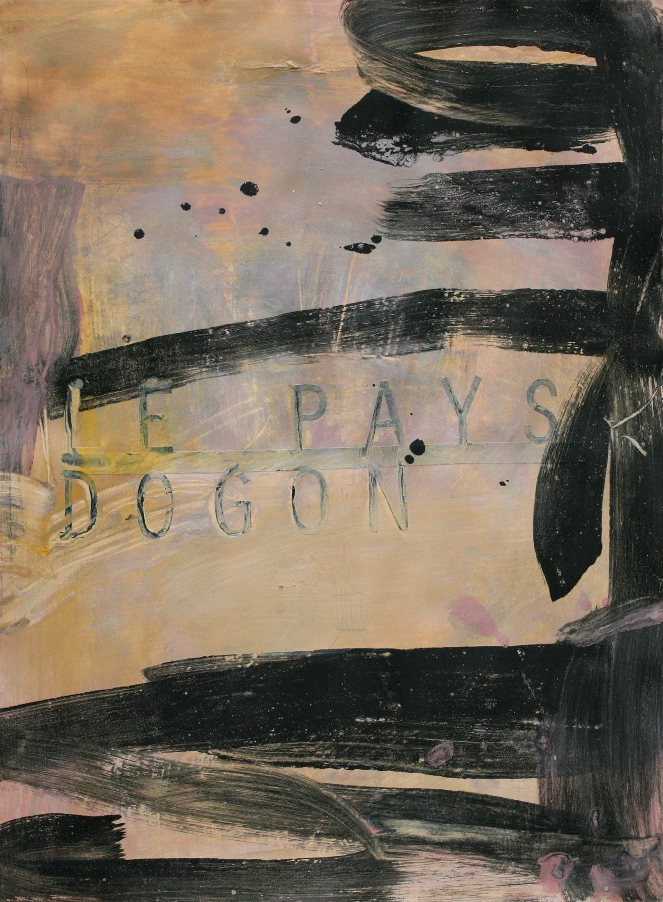 Le Pays Dogon, acrylic on paper on board, 30" x 22"