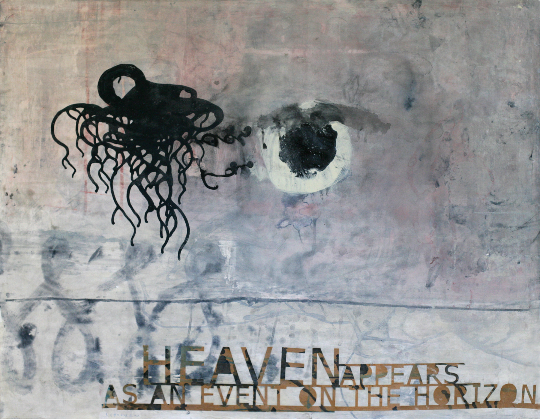 Heaven Horizon, acrylic and paste on paper