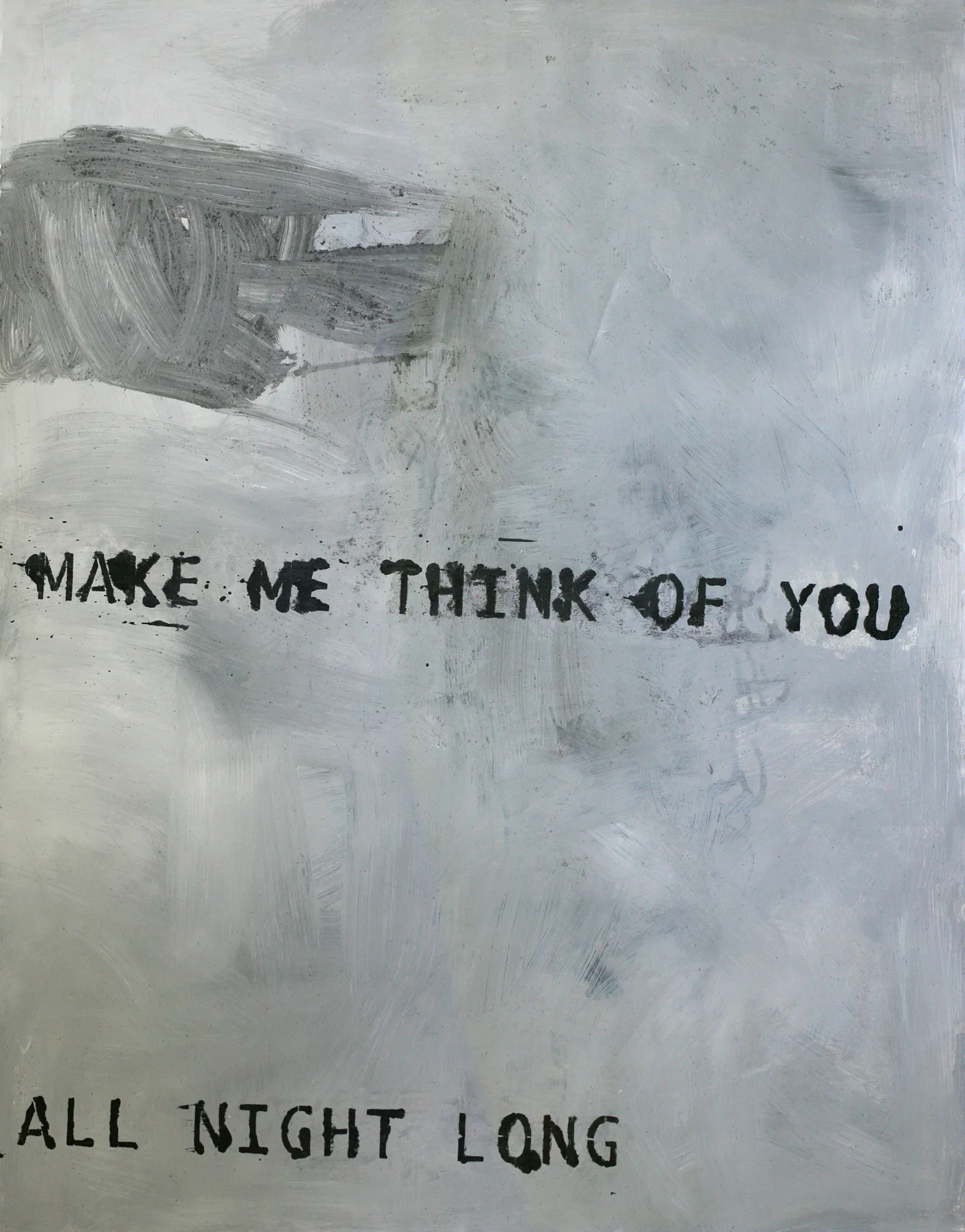 Think of You, 50" x 34", acrylic and paste on paper (private collection)