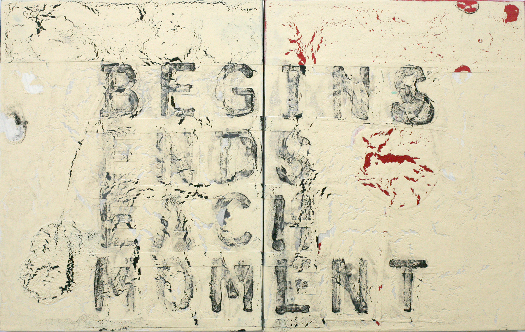 Begins Ends Each Moment, acrylic on wood, diptych (private collection)