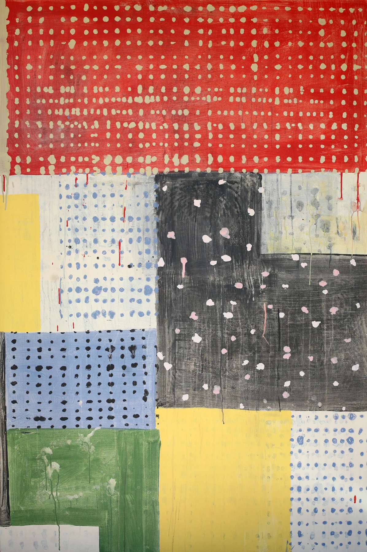 Dogon Calico, acrylic on canvas, 72" x 48"