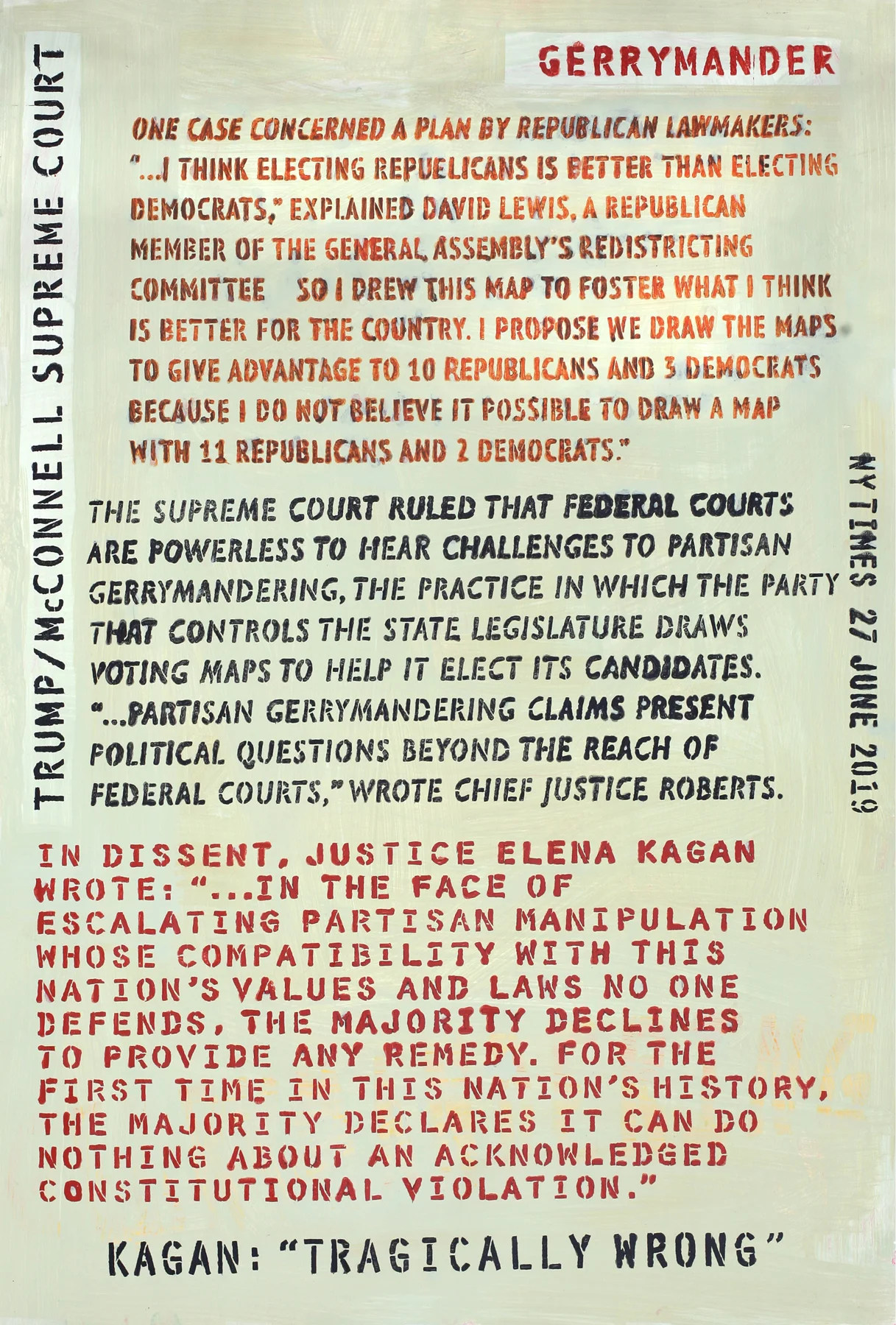 Gerrymandering: "Tragically wrong." Justice Elena Kagan