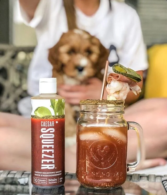 Hair of the Dog 🐶 Caesar and puppies will get your through the roughest days! #hangoverhelper Give this cutie @thedoodlevi a follow. He picked up his Caesar Squeezer at @inletseafoods in Port Moody 🦀
