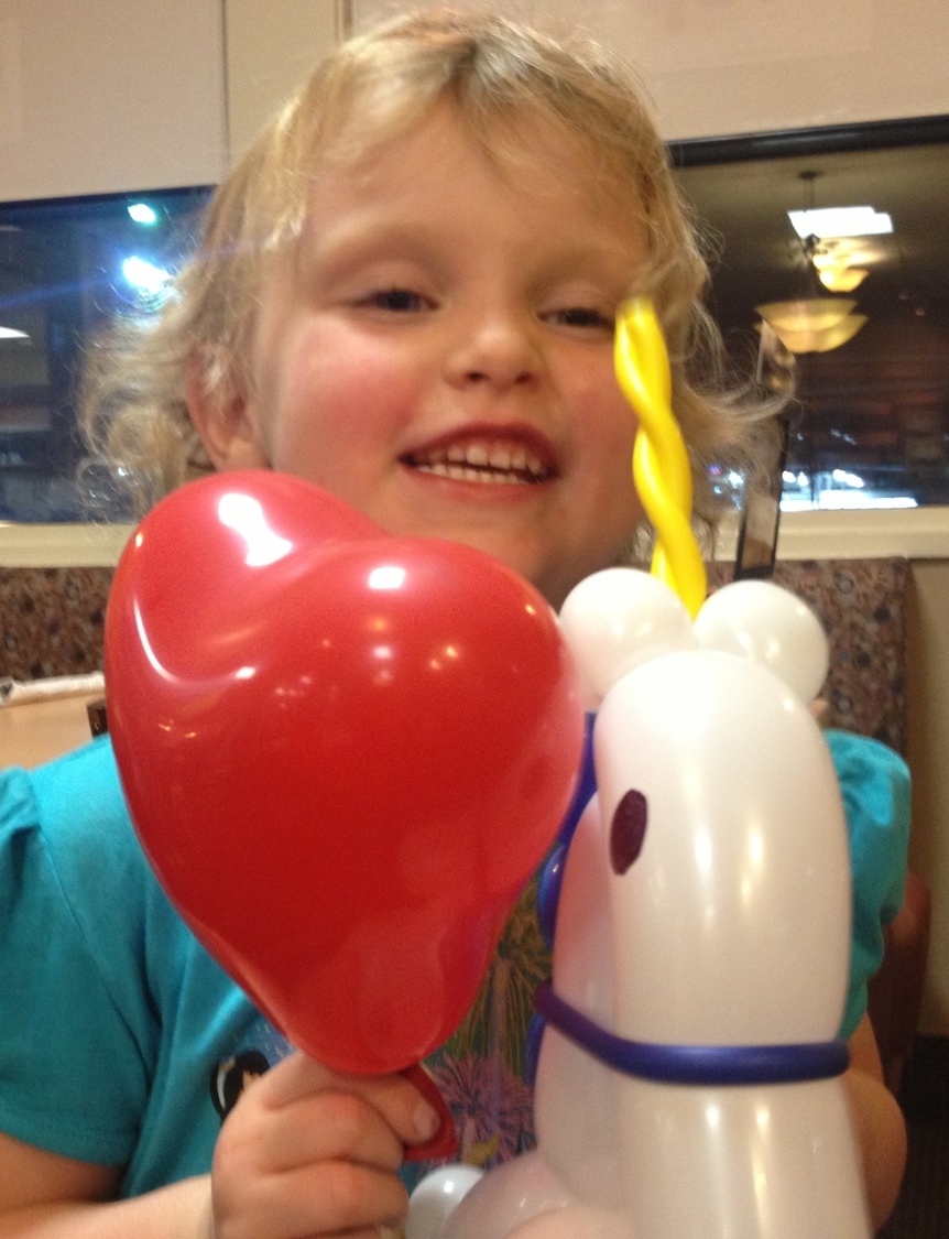 Balloon heart and unicorn