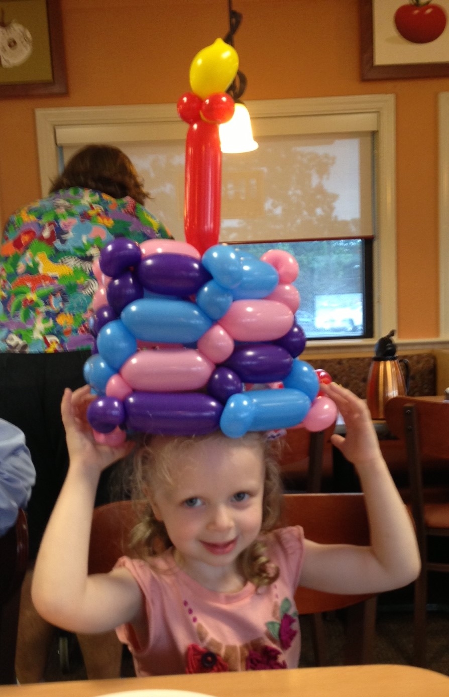 Balloon birthday cake hat