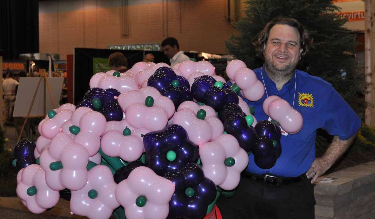 Me giving out balloons at a convention
