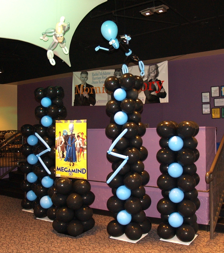 Balloon display for the Megamind movie launch at Aurora Cineplex