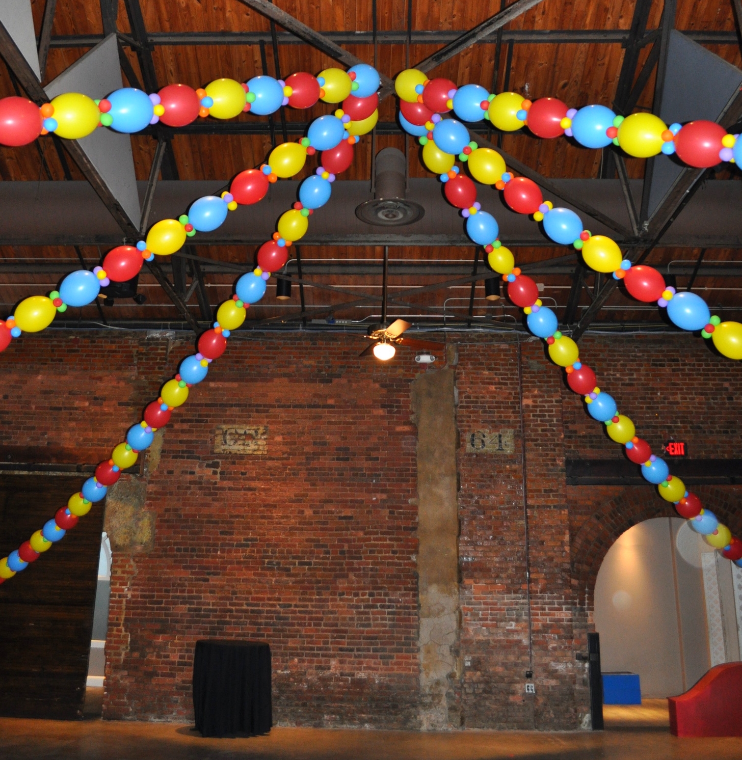 Circus-themed prom balloon big-top dance floor