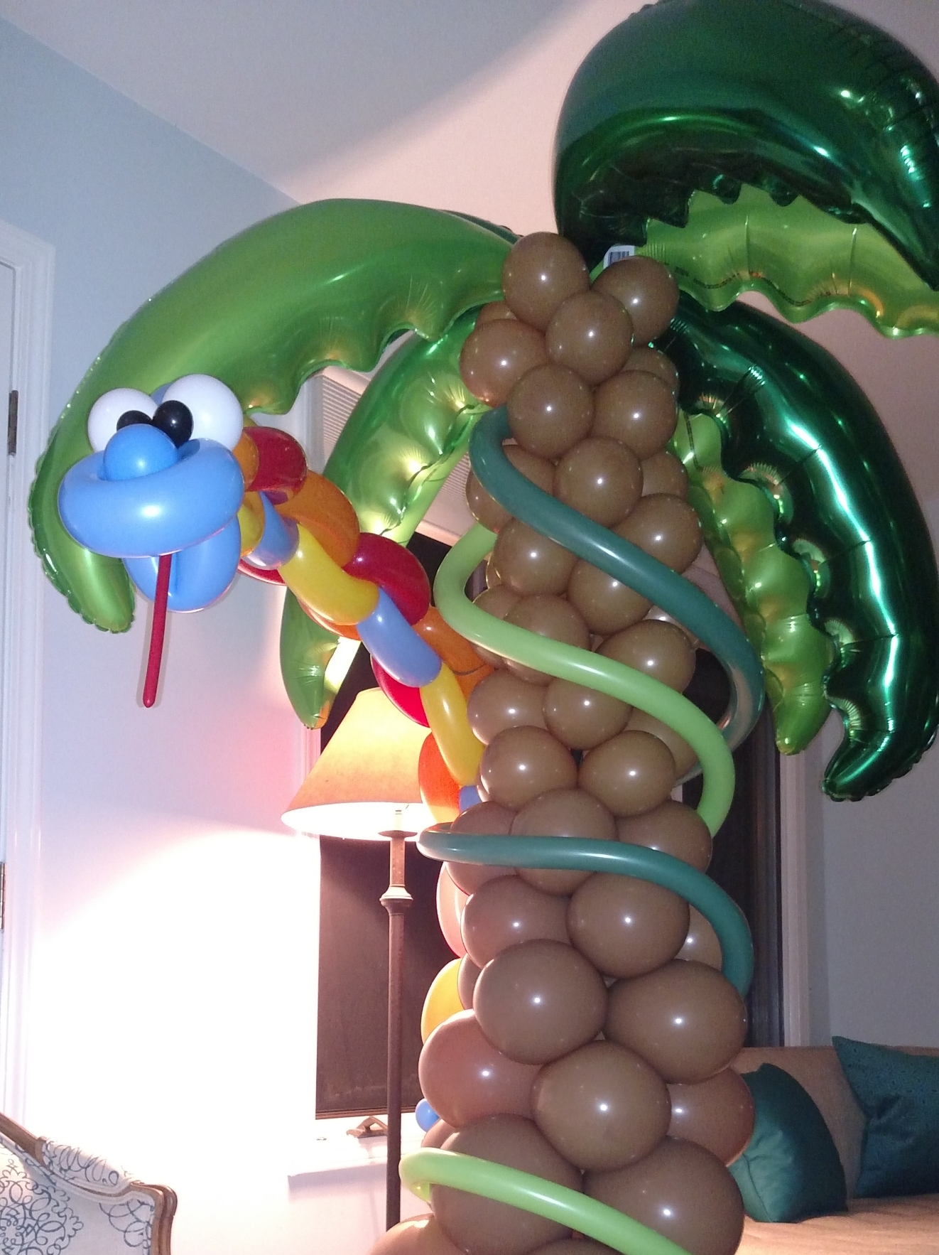Jungle themed birthday party balloon python