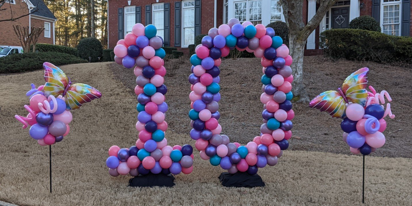 10th Birthday Balloon Yard Art