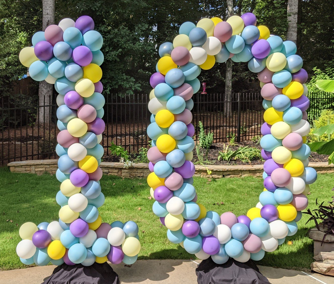 10th Birthday Balloon Yard Art By Pool