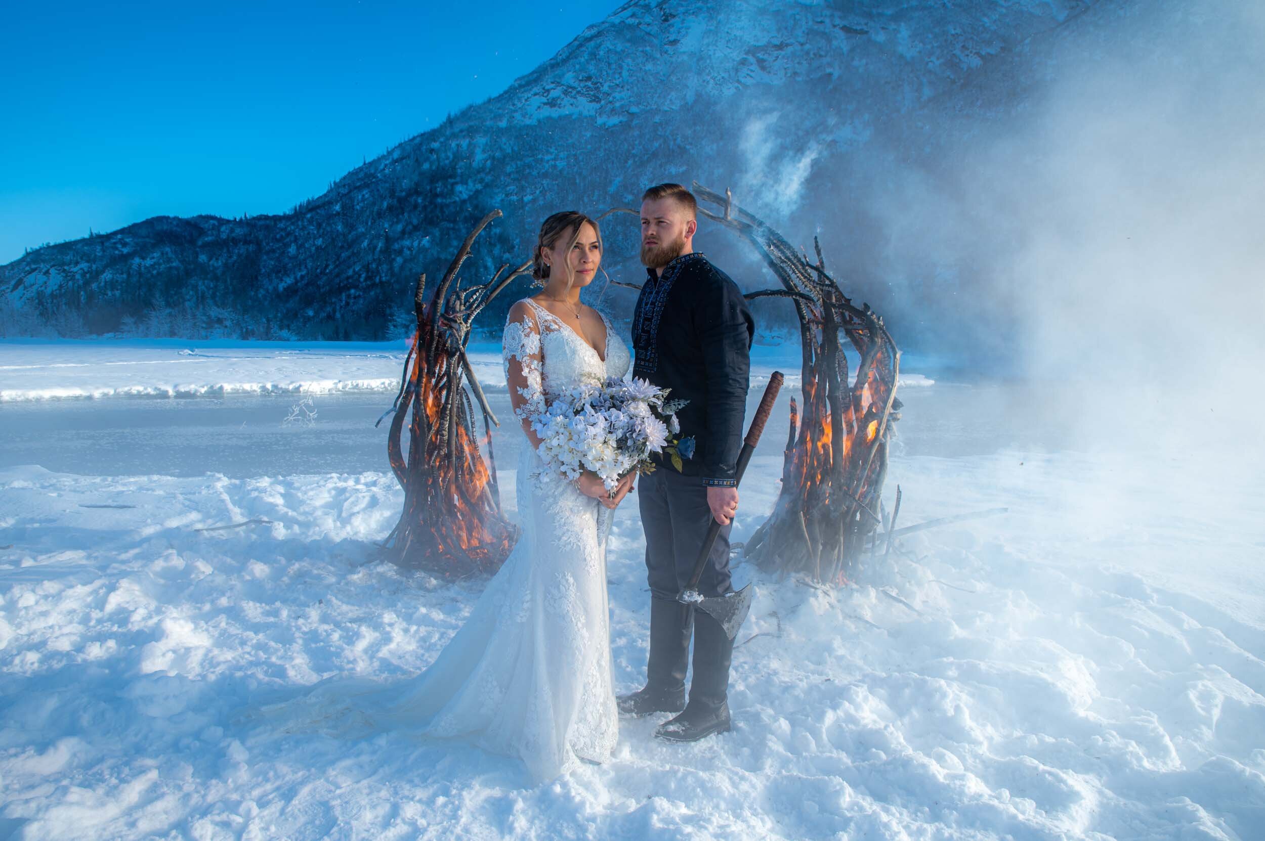 Viking Fire and Ice Wedding Photography