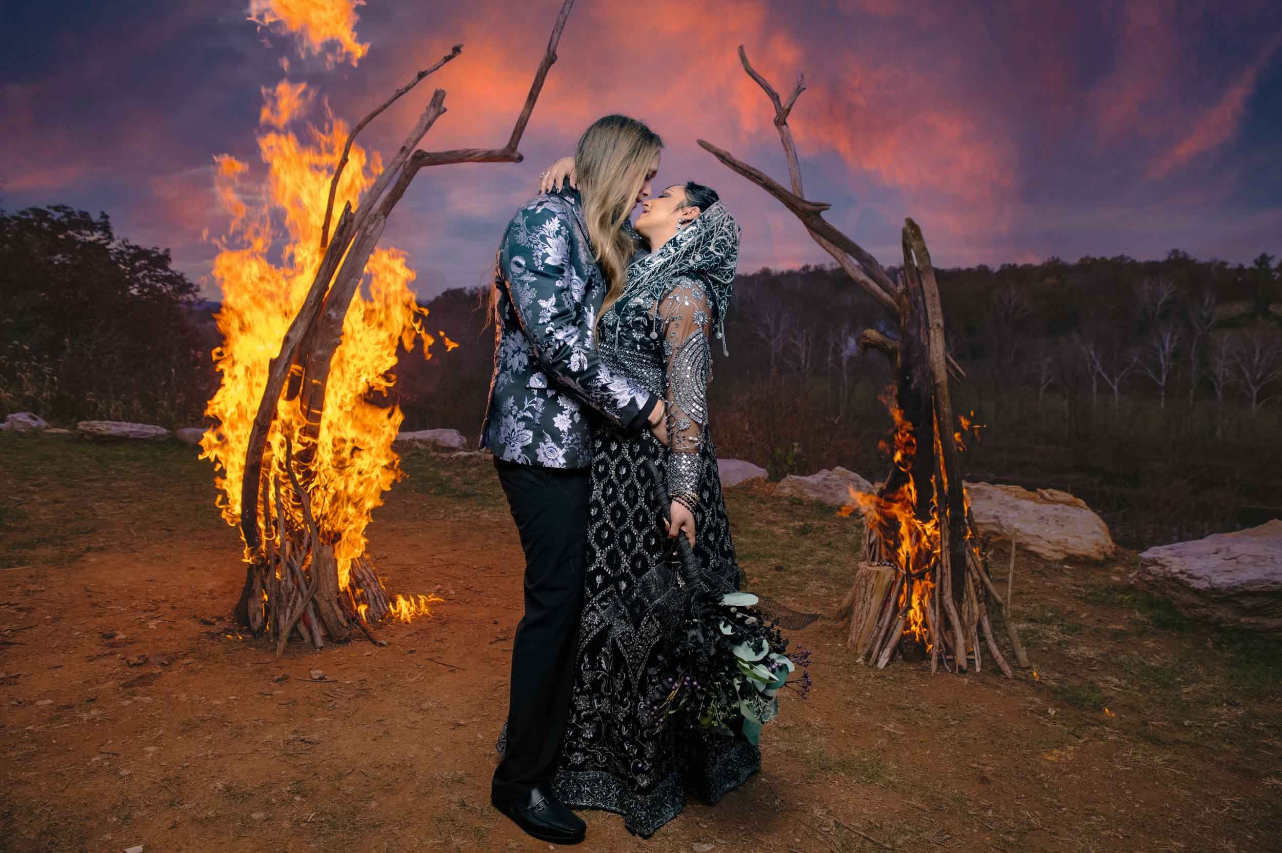 Burning Arch Fire Wedding Photography