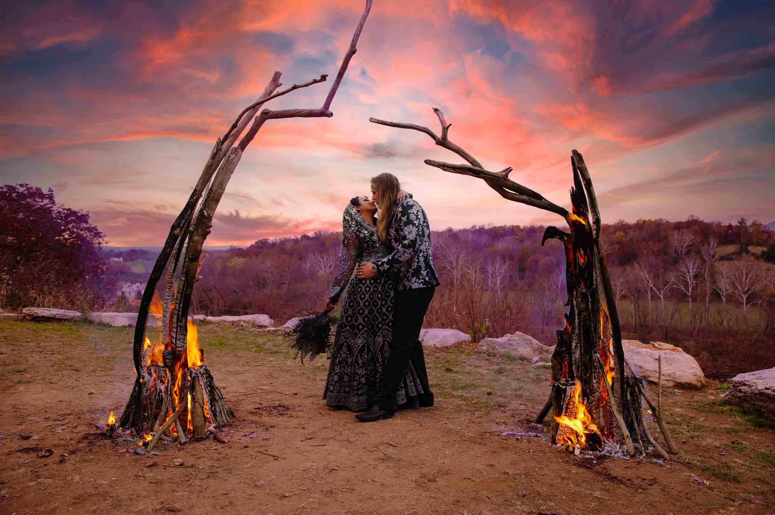 Burning Arch Fire Wedding Photography
