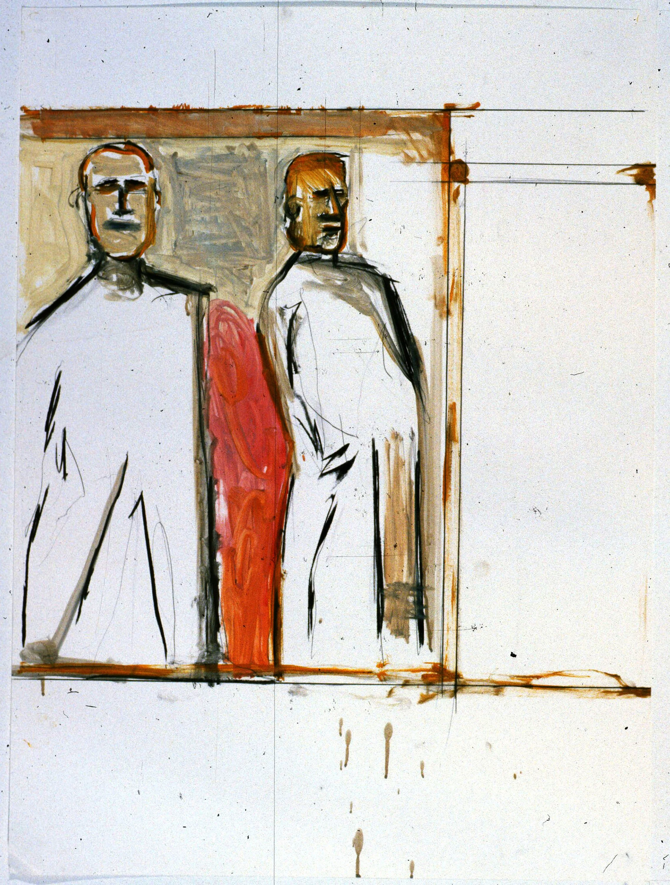  oil, graphite on paper 