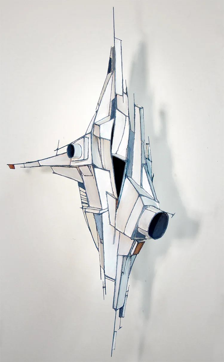 STERISK | HANGING SCULPTURE | PAPERBOARD, WIRE, ACRYLIC | 54.5" X 31" X 13.5"