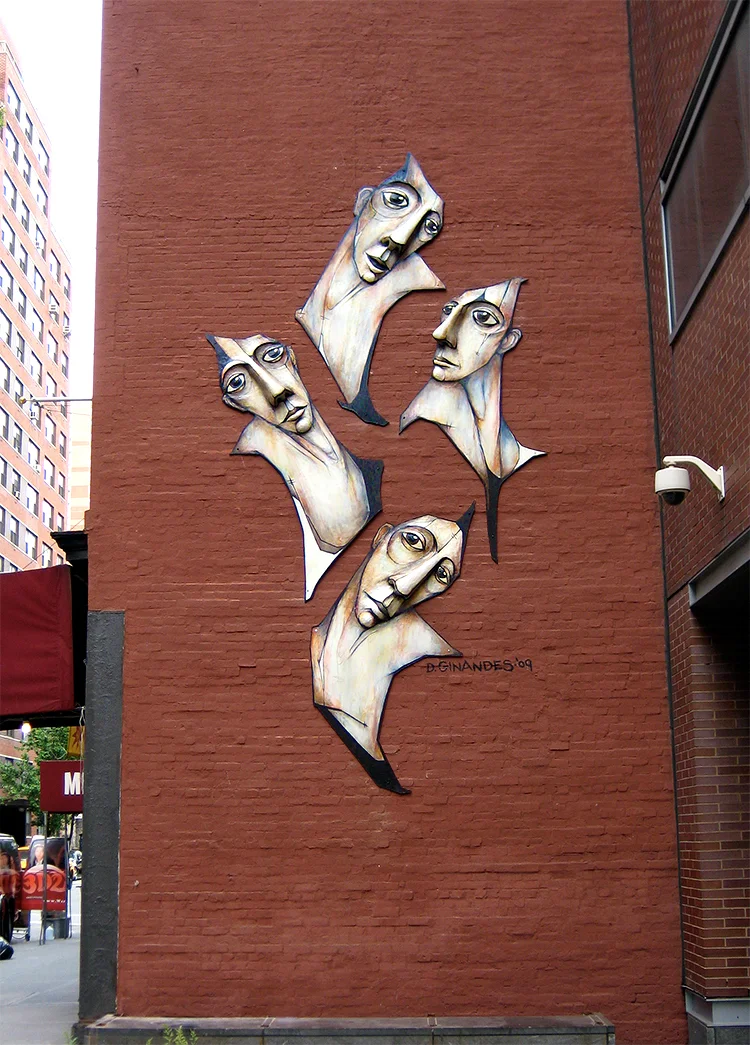 ASCENDANTS | CARLTON ARMS HOTEL, NEW YORK CITY | CONCRETE RELIEF, ACRYLIC ON WOOD | 18' X 8.5' X 1.5'