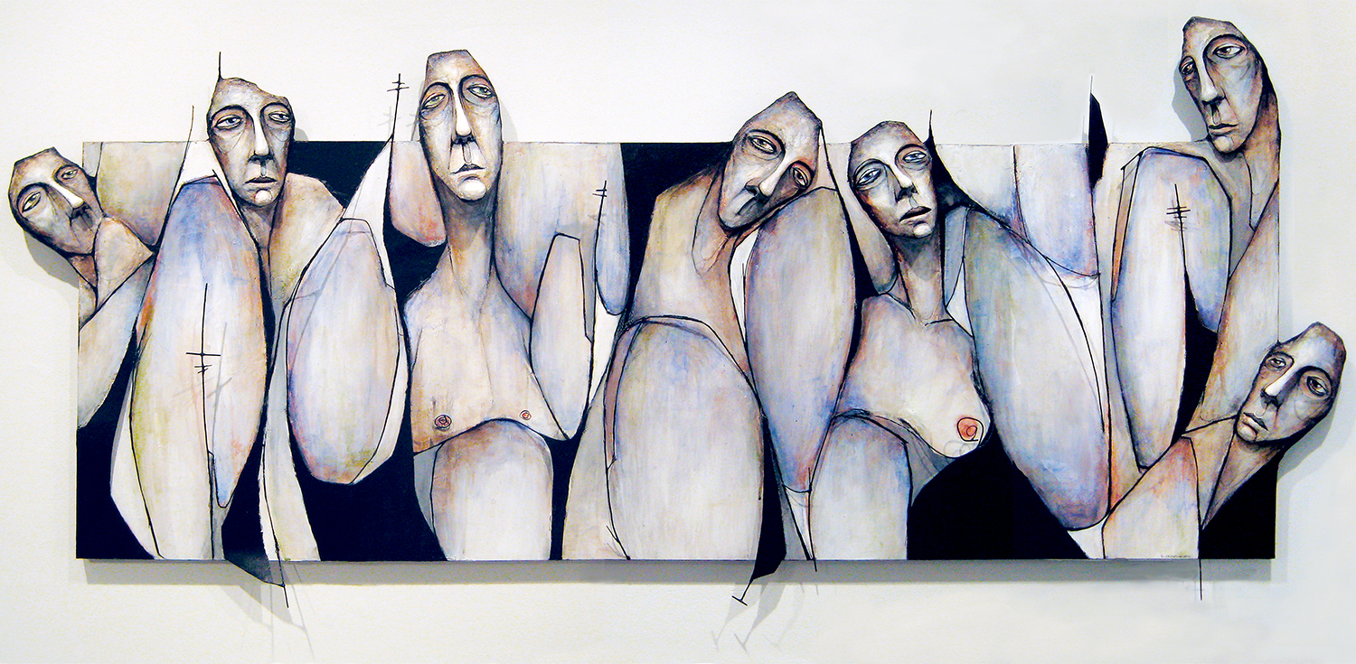 FAR SIGHT | MIXED MEDIA RELIEF,&nbsp;ACRYLIC ON WOOD | 40" X 92" X 8"