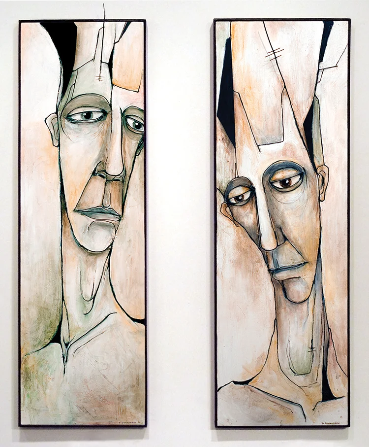 LEADER MONE &amp; LEADER MU | WIRE &amp; METAL RELIEF, ACRYLIC ON WOOD | 48" X&nbsp;15" EACH